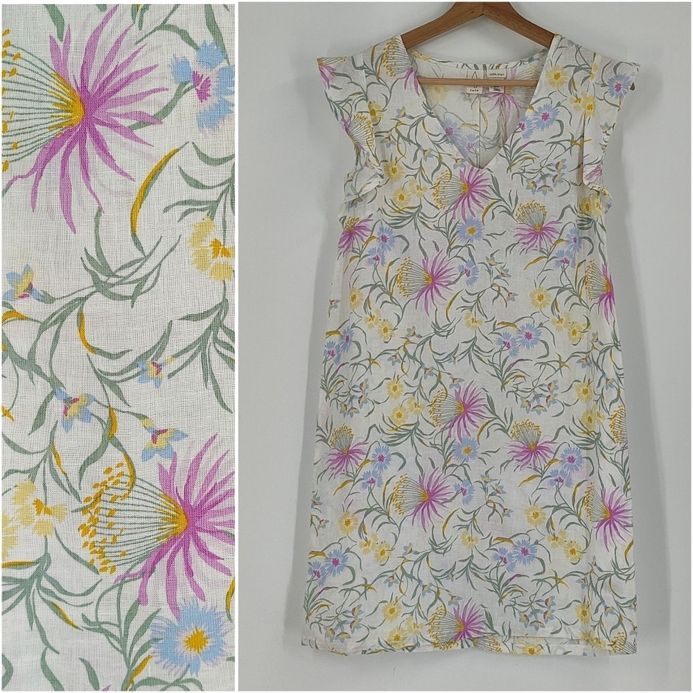Joie Floral Print Linen Dress
